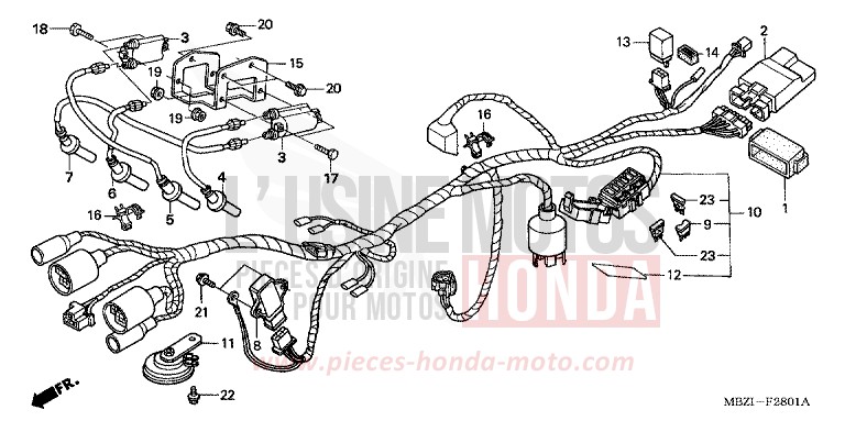 WIRE HARNESS (CB600F22) for Hornet S CANDY XENON BLUE (PB324) from 2002